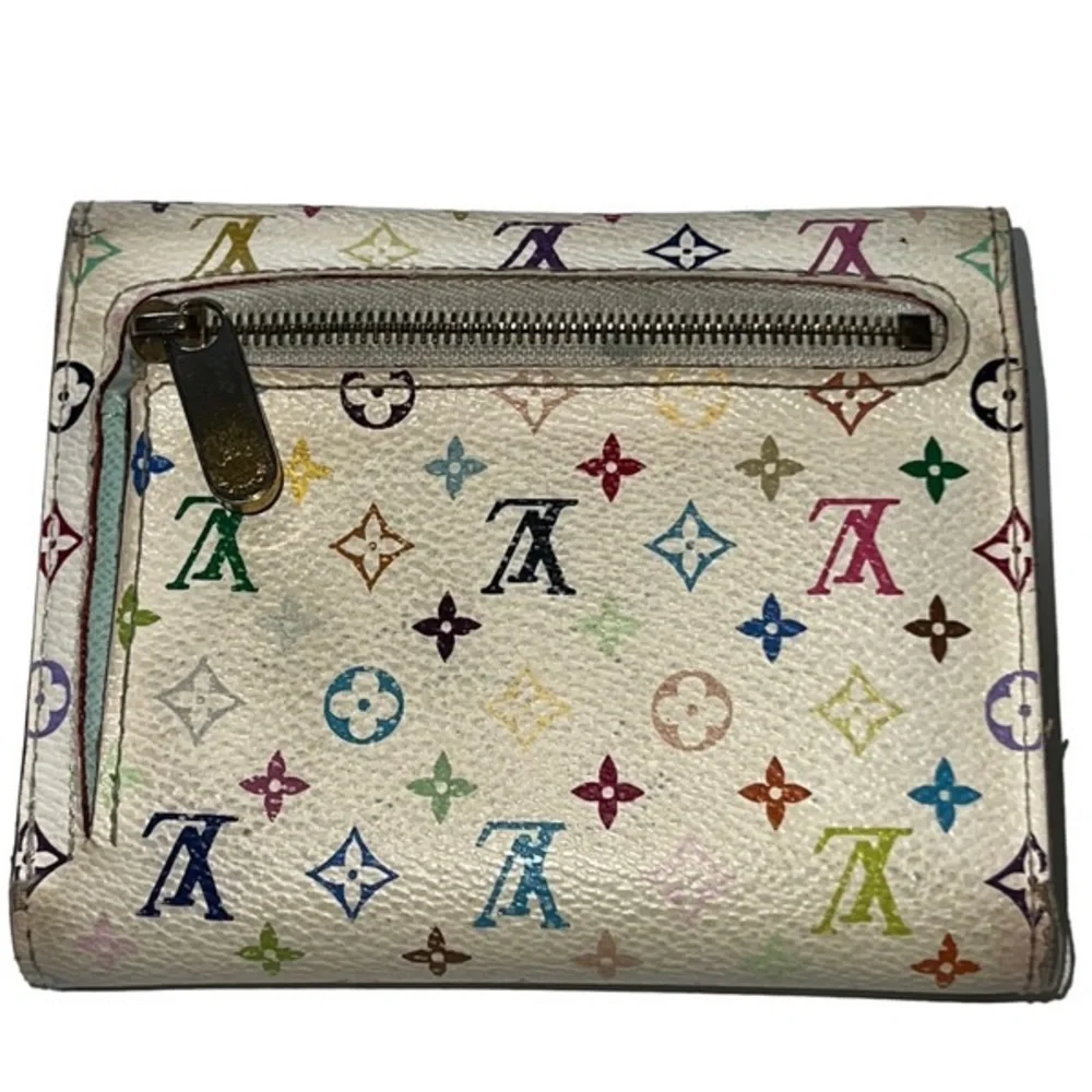 Authentic Louis Vuitton x Takashi Murakami White Multicolor Joey Wallet - Picture 9 of 17